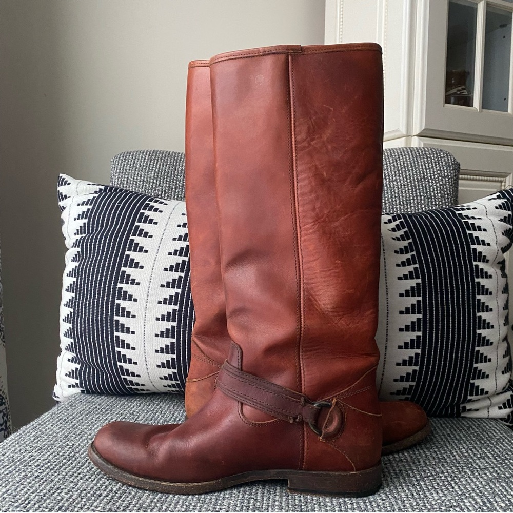 Frye Cognac Harness Tall Riding Boots - Picture 8 of 15
